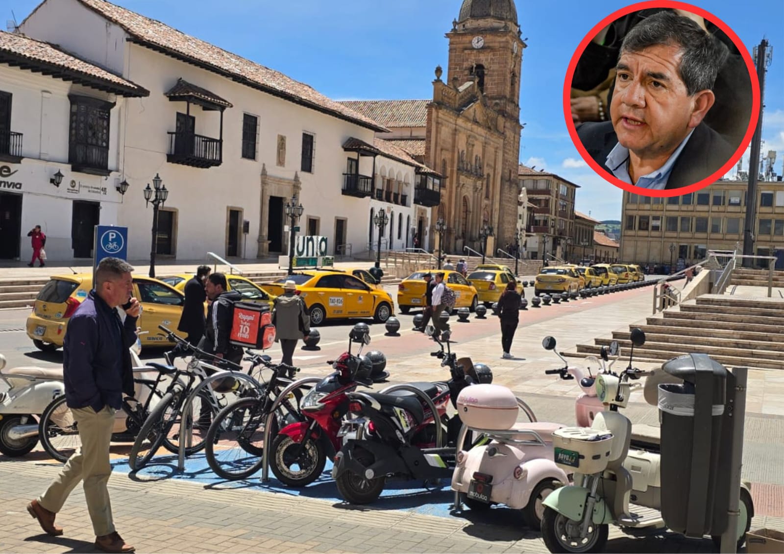 El alcalde de Tunja, Rafael Acevedo, se reunió con el gremio de los taxistas que protestaron por la carrera 9na.