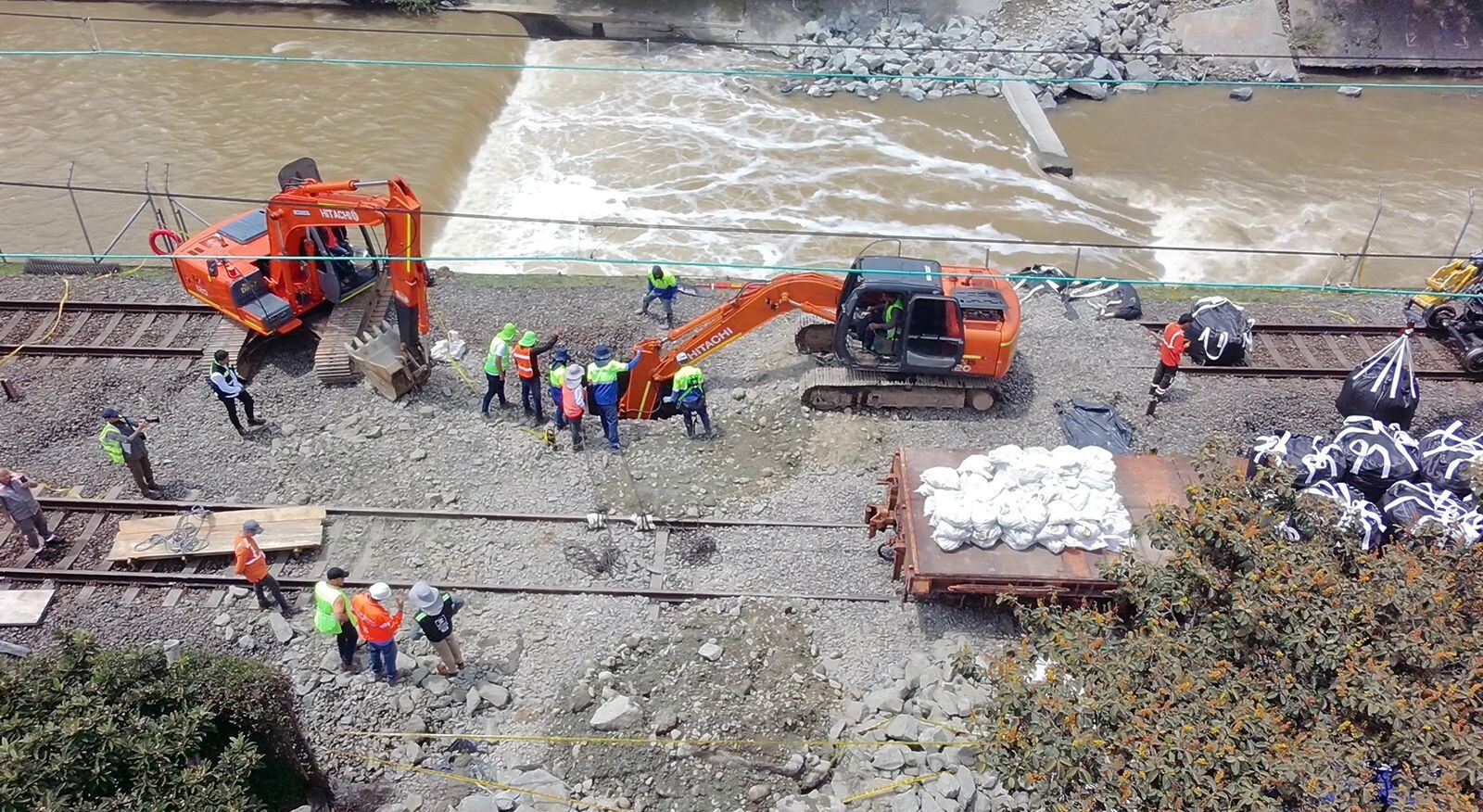 Socavación en el Metro de Medellín. Foto: Sebastián Estrada Caracol Radio
