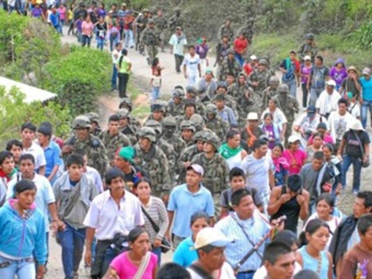 Cinco mil indígenas marcharon por las calles de Popayán
