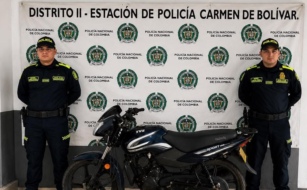 Moto recuperada. // Policía de Bolívar