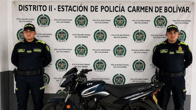 Moto recuperada. // Policía de Bolívar