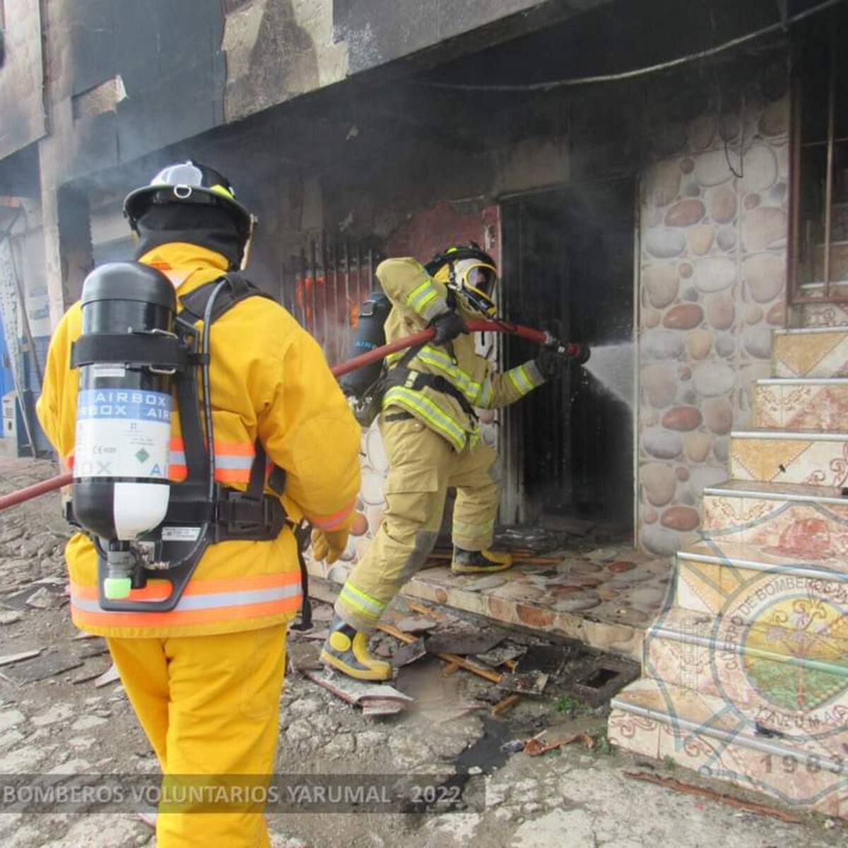 En Yarumal una bodega de pipetas de gas se incendió, cuatro casas afectadas