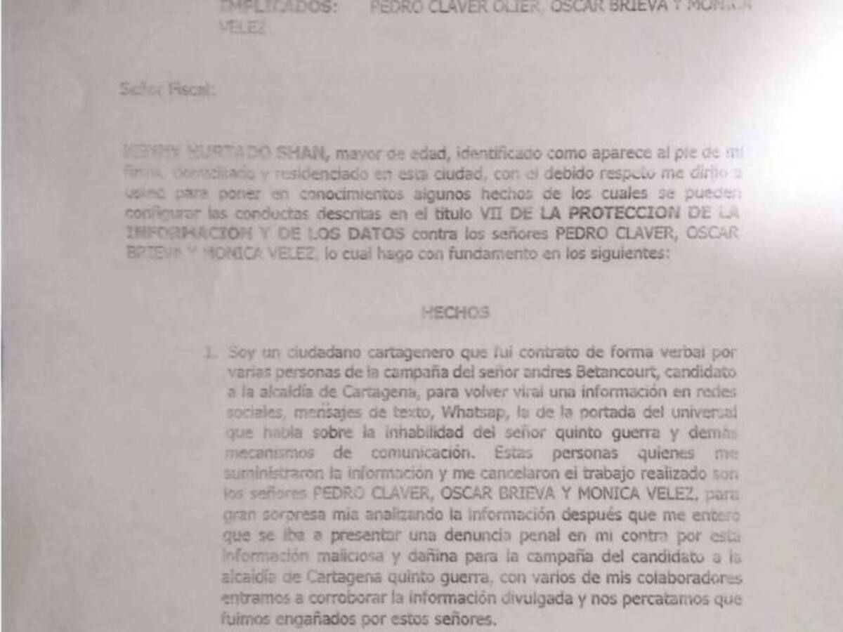 Piden a la Fiscalía investigar supuesto caso de difamación contra candidato
