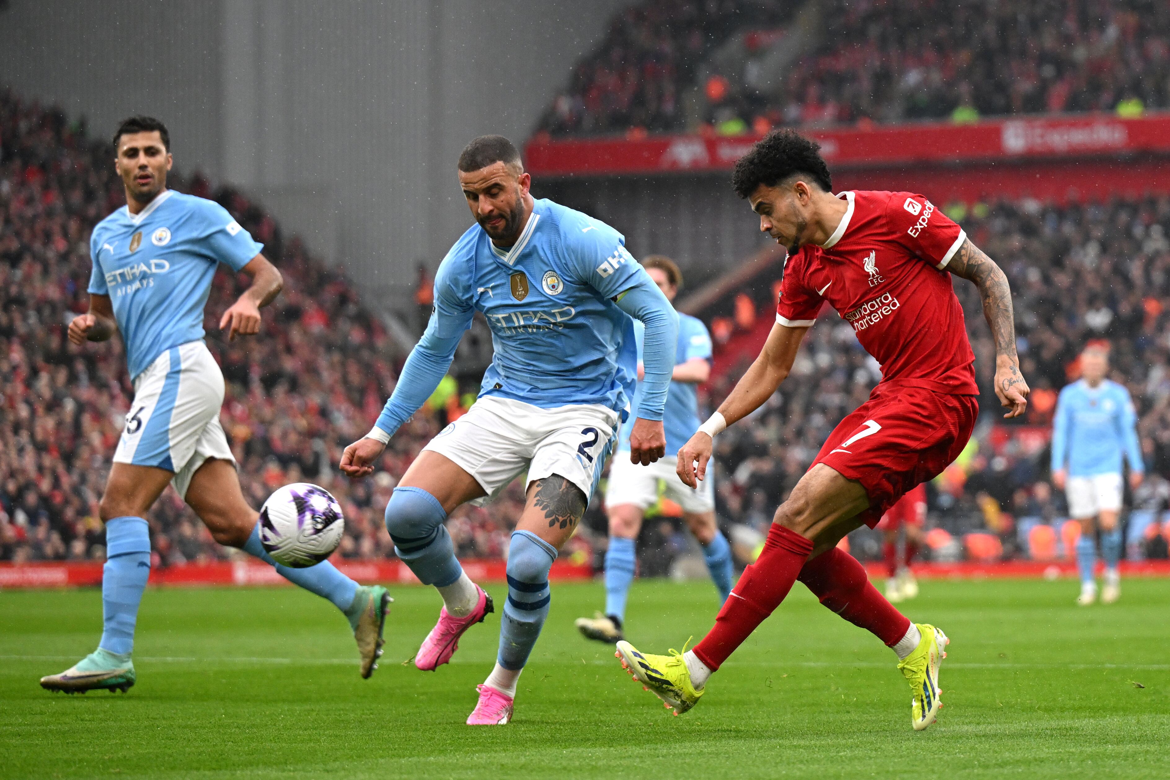 Luis Díaz, delantero del Liverpool. (Photo by Michael Regan/Getty Images)
