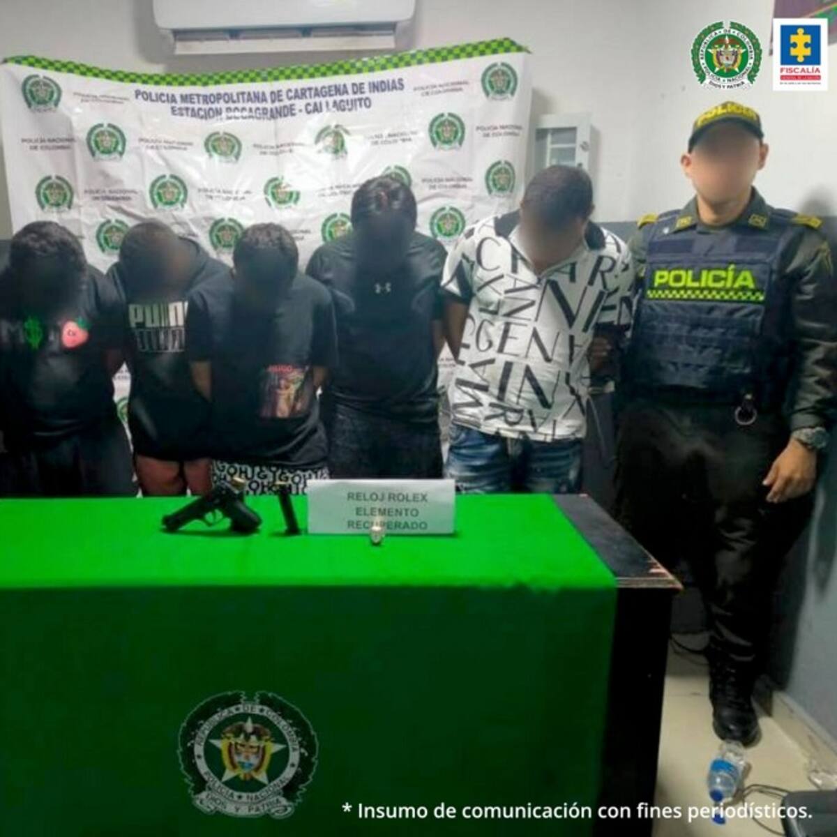 Cárcel para los seis presuntos integrantes de banda ‘Los Rolex’ en Cartagena