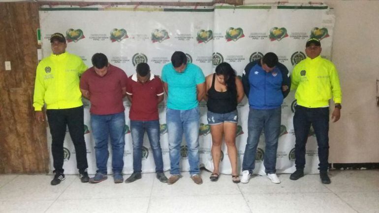 Los integrantes de la banda de fleteros capturados por la Policía del Atlántico