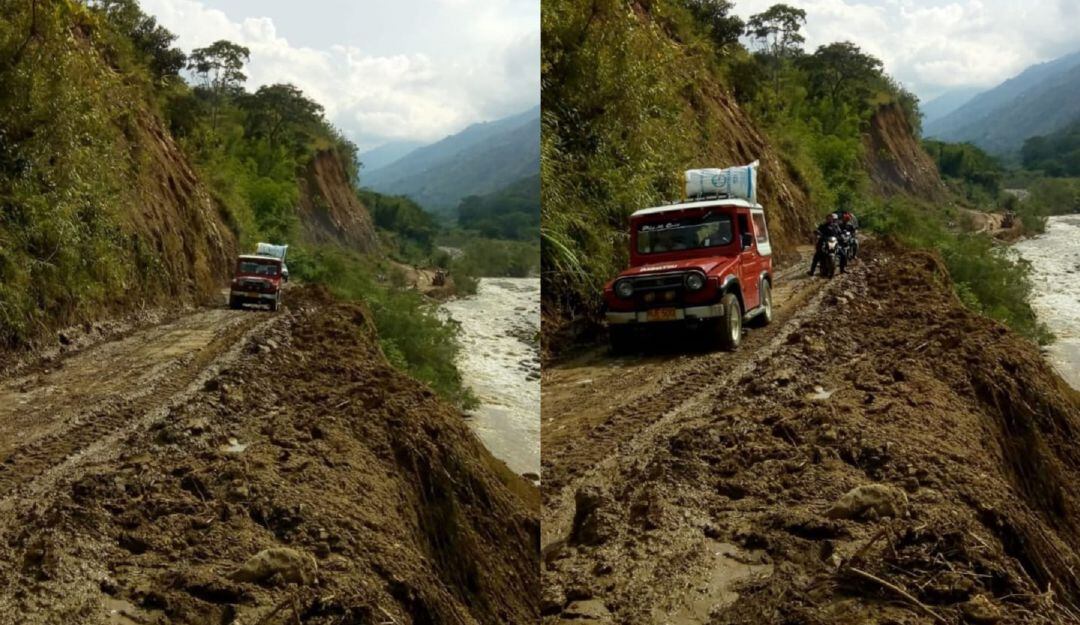 Vías colapsadas en Algeciras, Huila 