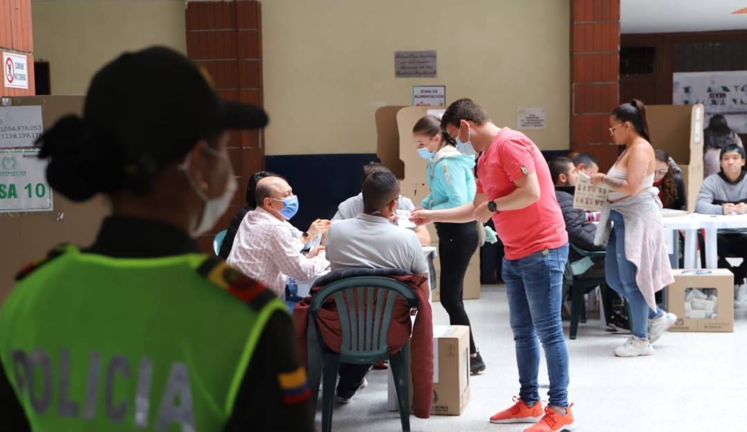 Despliegue de Fuerza Pública para domingo de elecciones. Crédito: Policía Metropolitana de Manizales