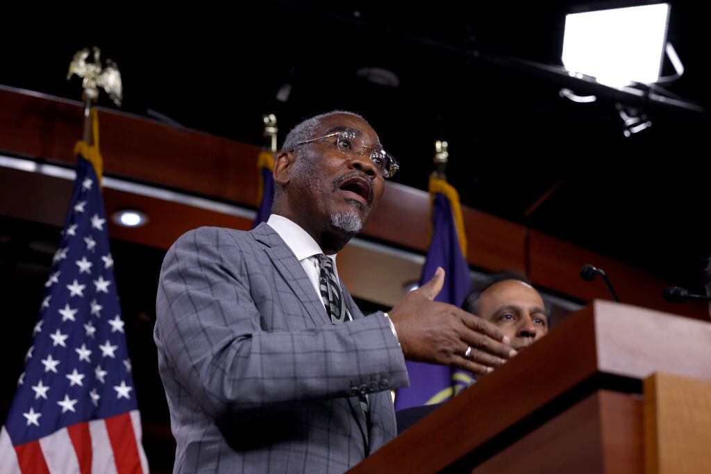 Chairman Gregory Meeks, of the House Committee on Foreign Affairs (D-NY) speaks alongside members of the Congressional Delegation who recently traveled to the Indo-Pacific Region at a press conference in the U.S. Capitol Building on August 10, 2022 in Washington, DC. During the trip, U.S. House Speaker Nancy Pelosi (D-CA) became the highest-ranking U.S. Official to visit Taiwan in over 25 years. Tensions between Taiwan, China and the United States have grown increasingly since the visit, with China performing additional military exercises near the island.  (Photo by Anna Moneymaker/Getty Images)