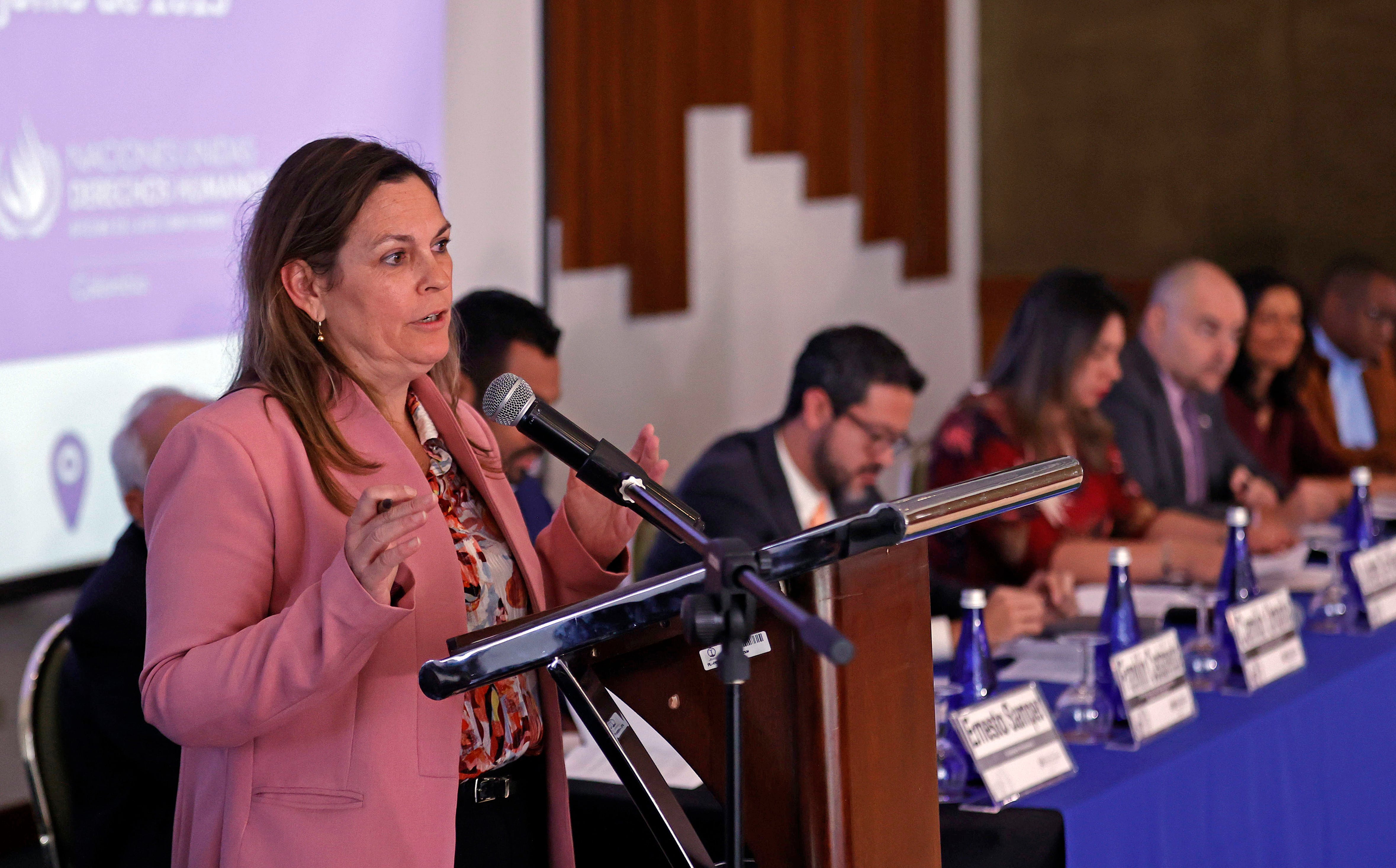 AME1319. BOGOTÁ (COLOMBIA), 15/08/2023.- La representante en Colombia de la Oficina de la ONU para los Derechos Humanos, Juliette de Rivero. EFE/ Mauricio Dueñas Castañeda