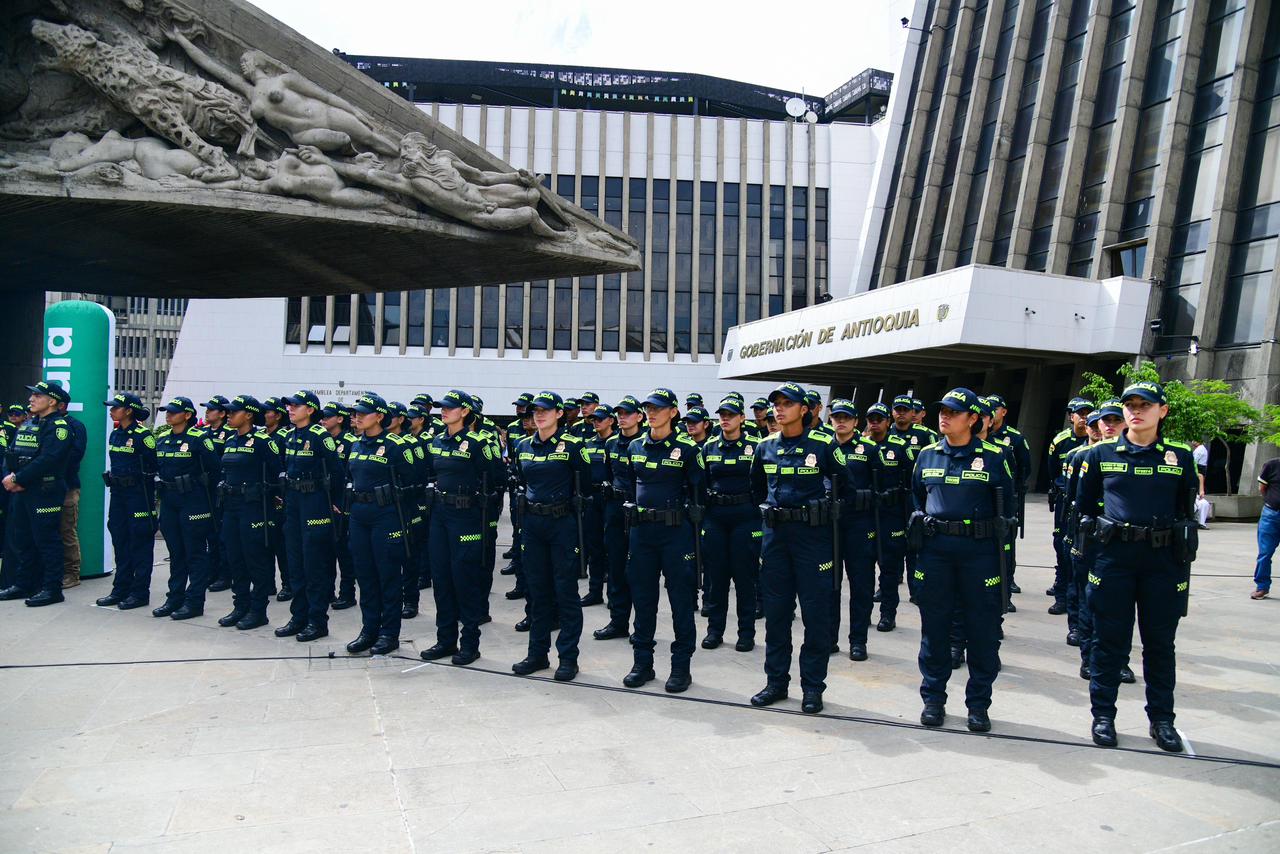 Aumento de policías en Antioquia. Foto: Cortesía, Gobernación de Antioquia