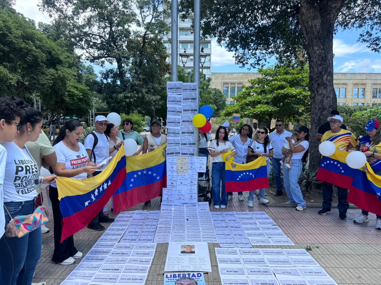 Venezolanos protestaron en Cúcuta exigiendo la liberación de presos políticos. / Foto: Cortesía.
