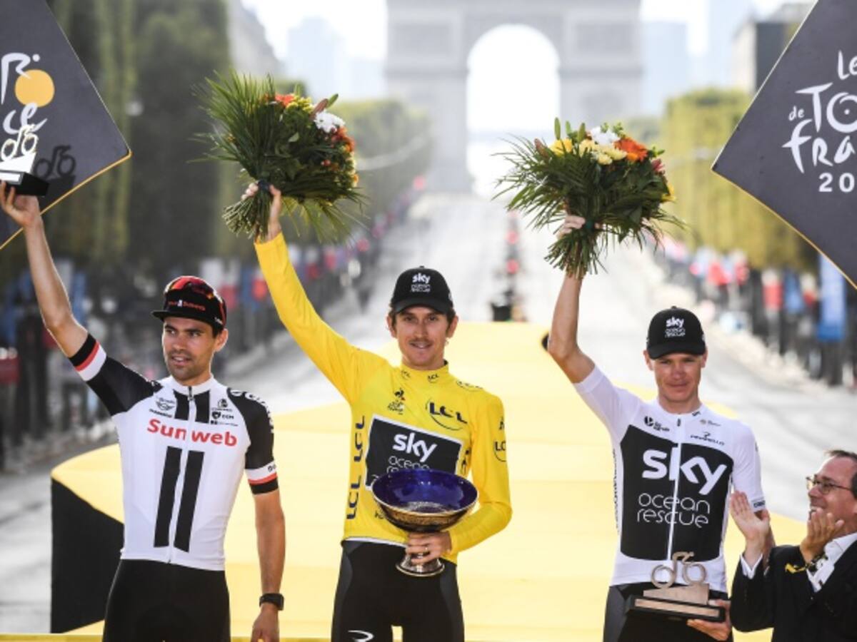 Roban el trofeo de Geraint Thomas del título Tour de Francia