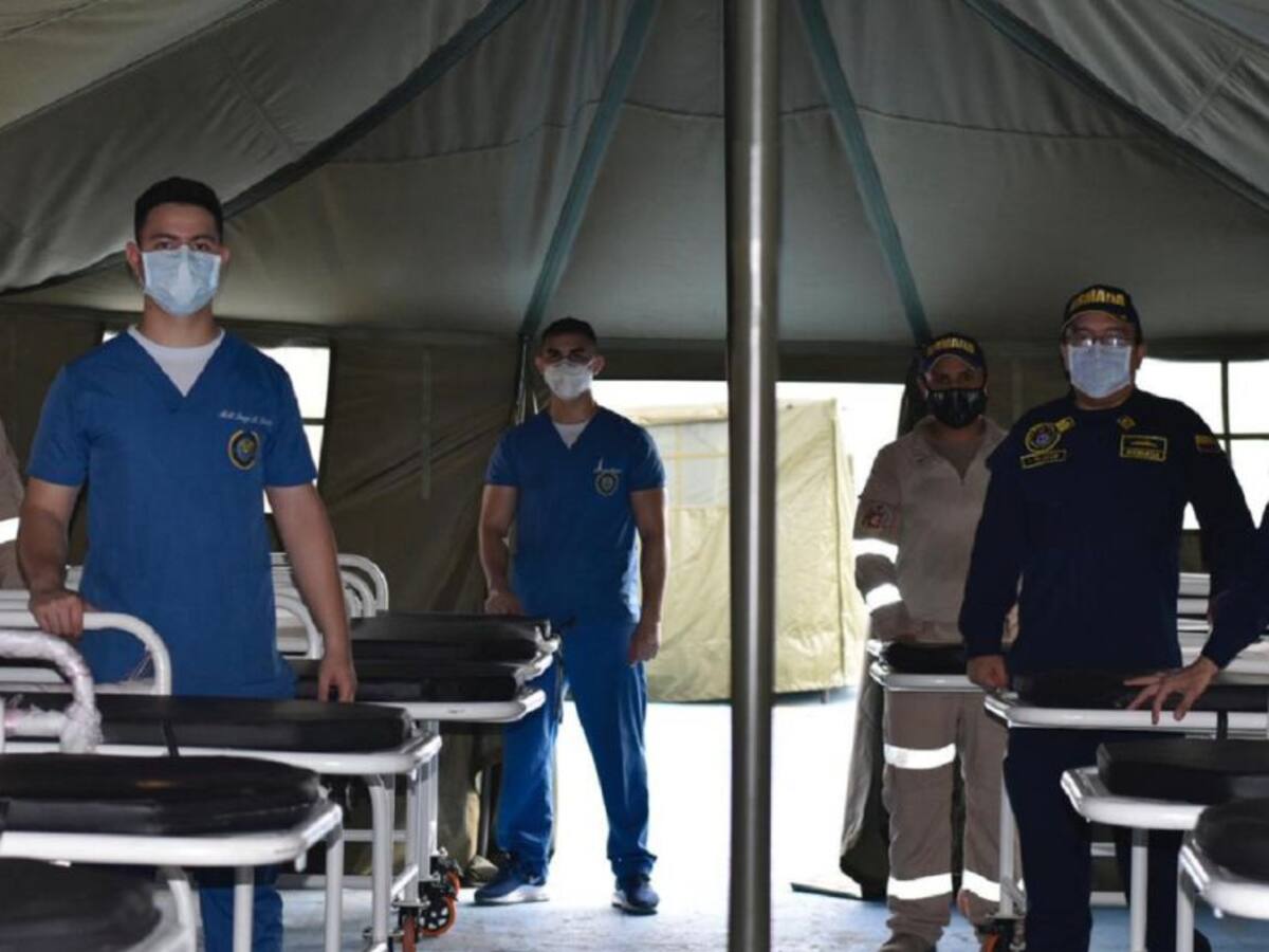 Armada facilita camillas y carpas para hospital de campaña en Cartagena