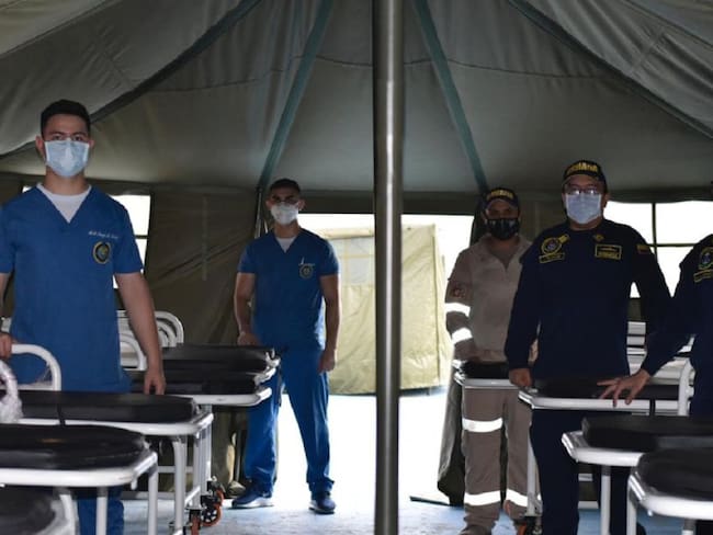 Armada facilita camillas y carpas para hospital de campaña en Cartagena