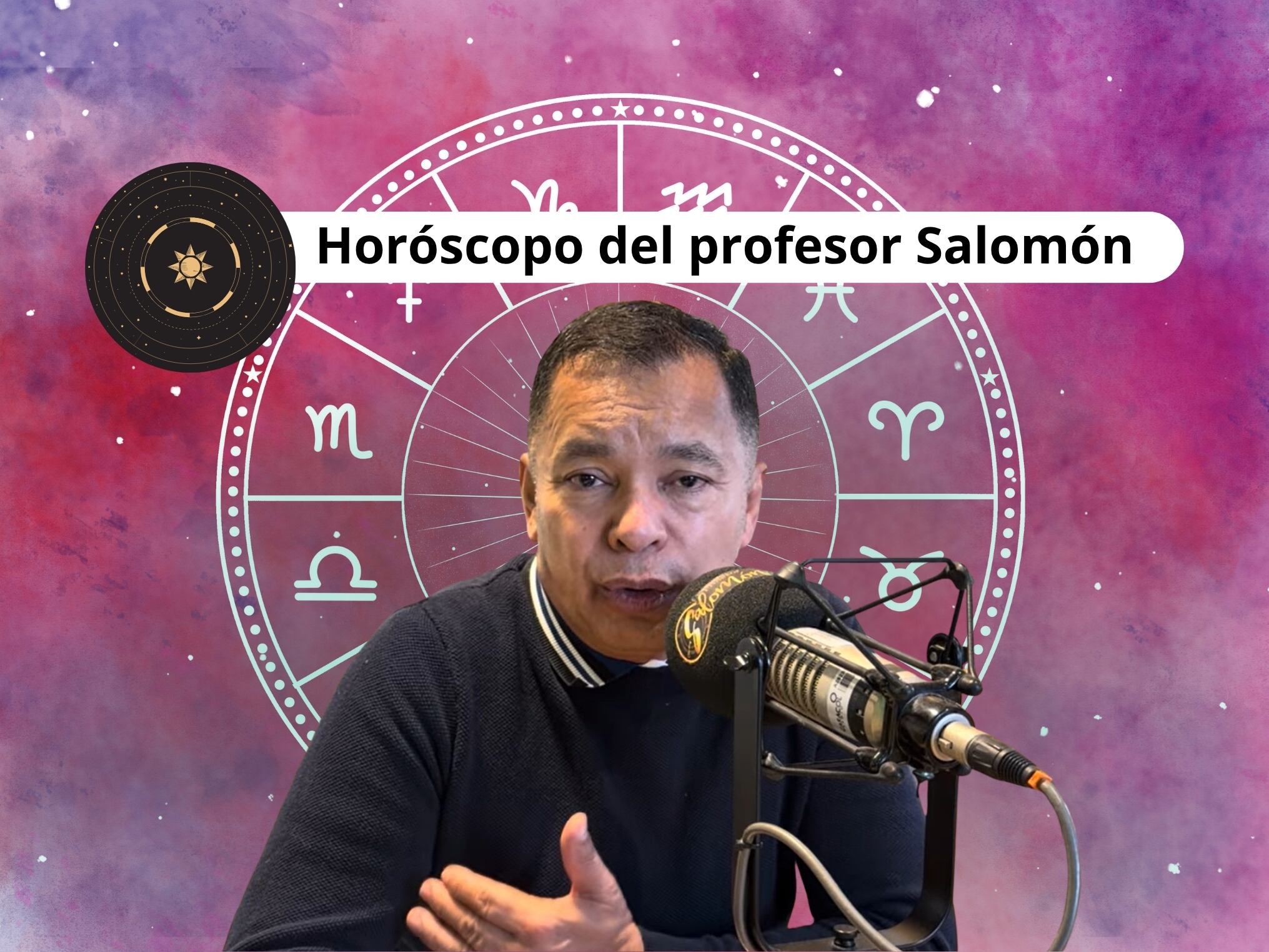 Él es el profesor Salomón, experto en la lectura del Horóscopo y el Tarot (Crédito: Profesor Salomón - Youtube) // De fondo: Imagen ilustrativa del horóscopo (crédito: Getty Images).