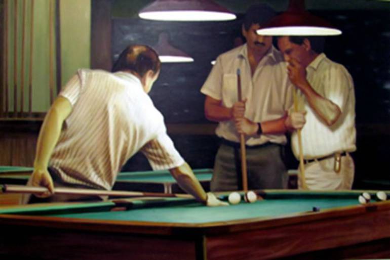 Obra sin título que será subastada. Óleo sobre lienzo de Belarmino Miranda Montoya.