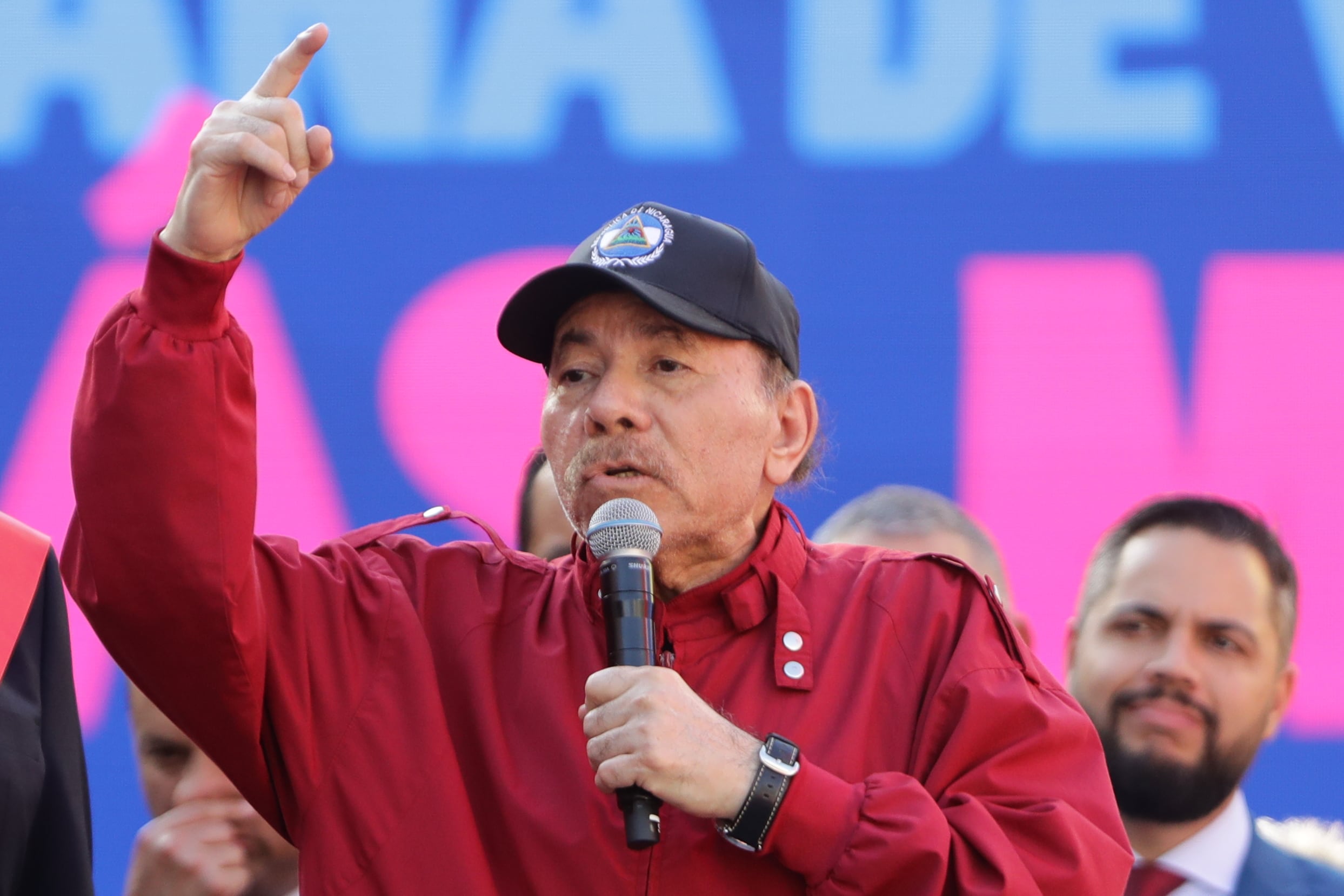 El presidente de Nicaragua, Daniel Ortega, participando de un acto político en Caracas (Venezuela). 
EFE/ Ronald Peña R.
