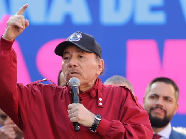El presidente de Nicaragua, Daniel Ortega, participando de un acto político en Caracas (Venezuela).
EFE/ Ronald Peña R.