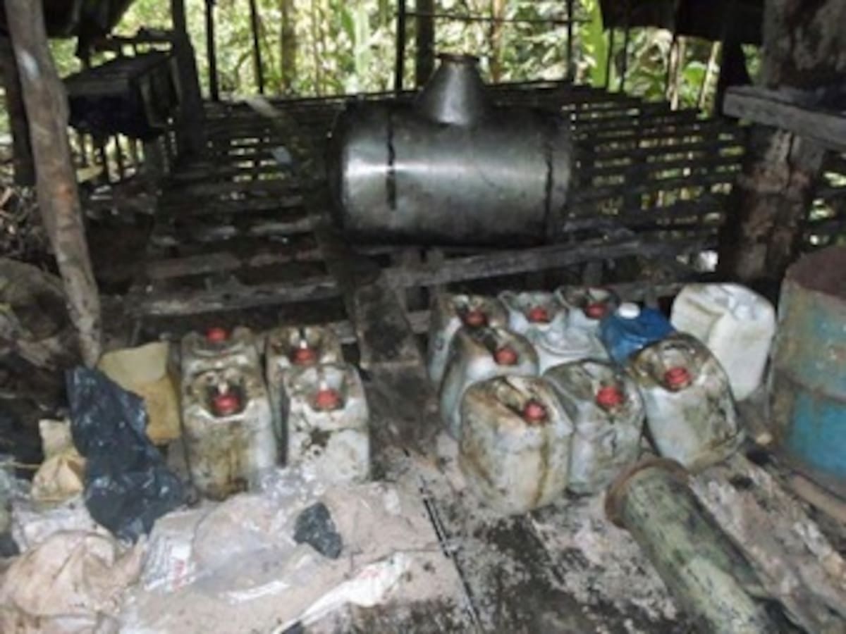 Infantería de Marina destruye laboratorio de coca en el sur de Bolívar
