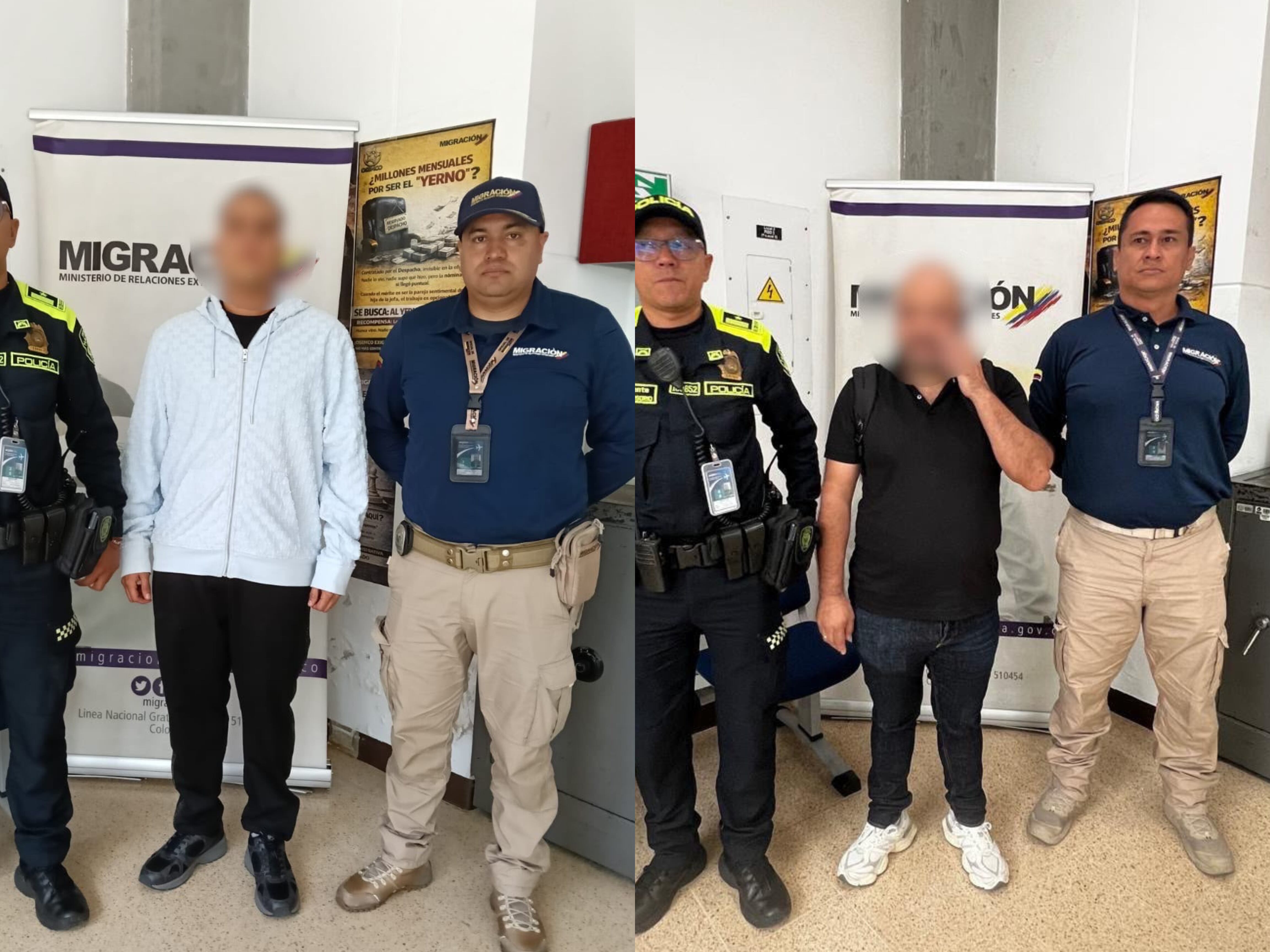 Capturas en el aeropuerto José María Córdova. Foto: Migración Colombia.