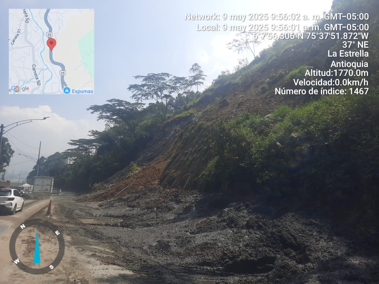 Emergencia vía Variamente de Caldas- foto Dagran.