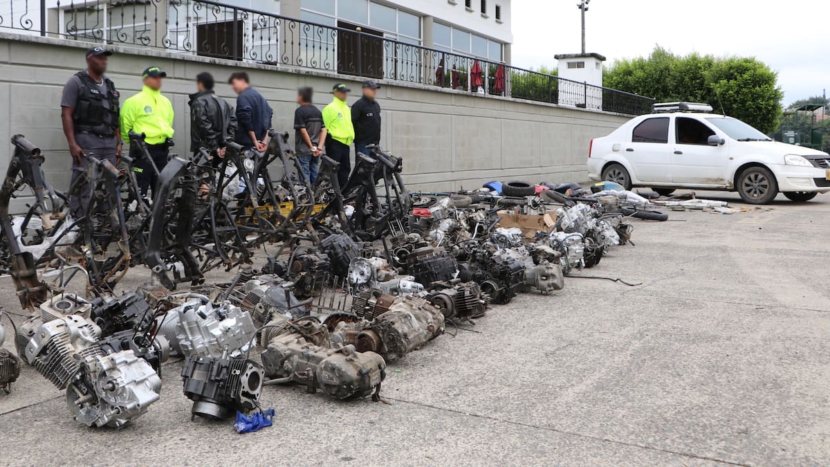 Desarticulan centro clandestino de autopartes de motos robadas en Pereira