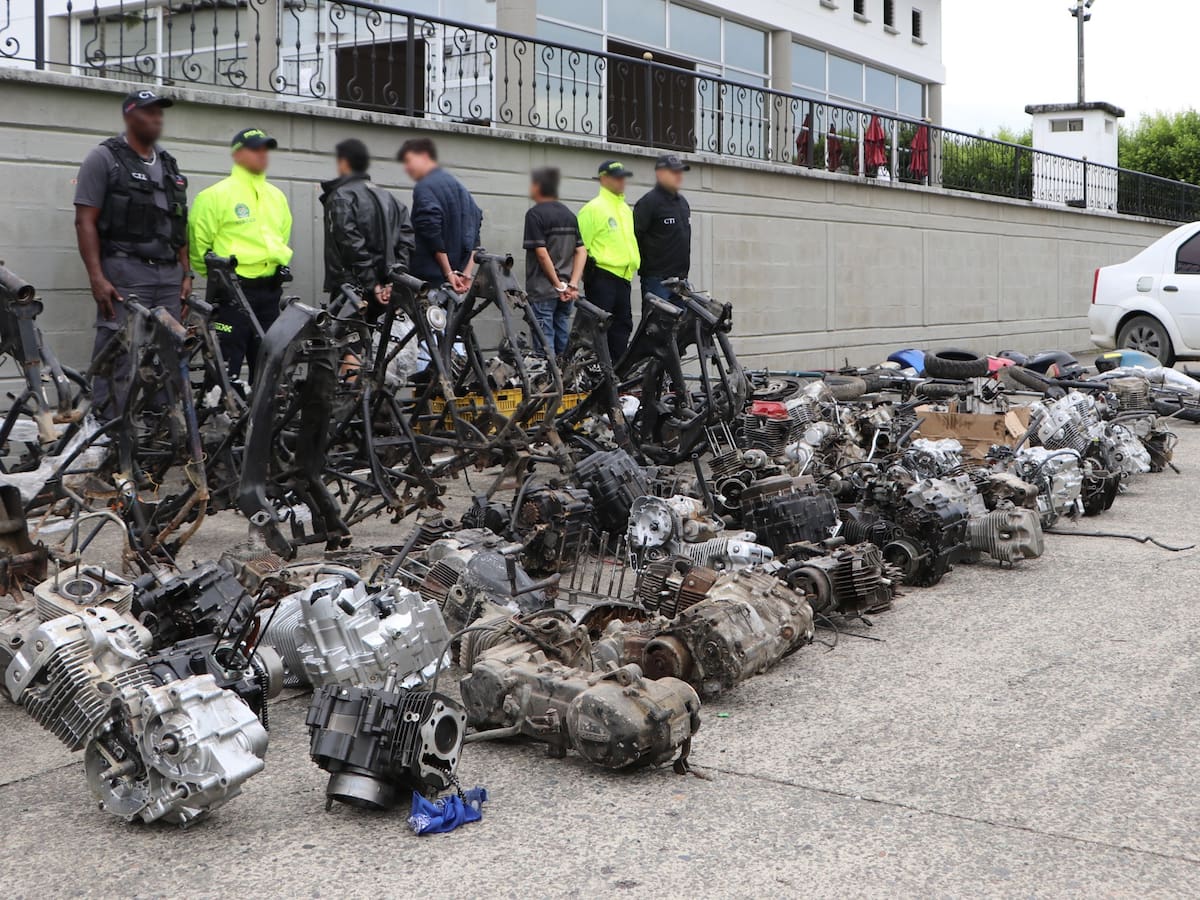 Desarticulan centro clandestino de autopartes de motos robadas en Pereira