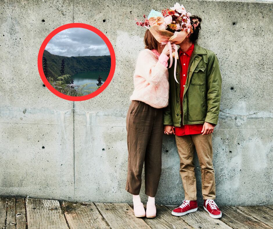 Pareja de enamorados y panorámica de laguna de Guatativa (Getty Images)