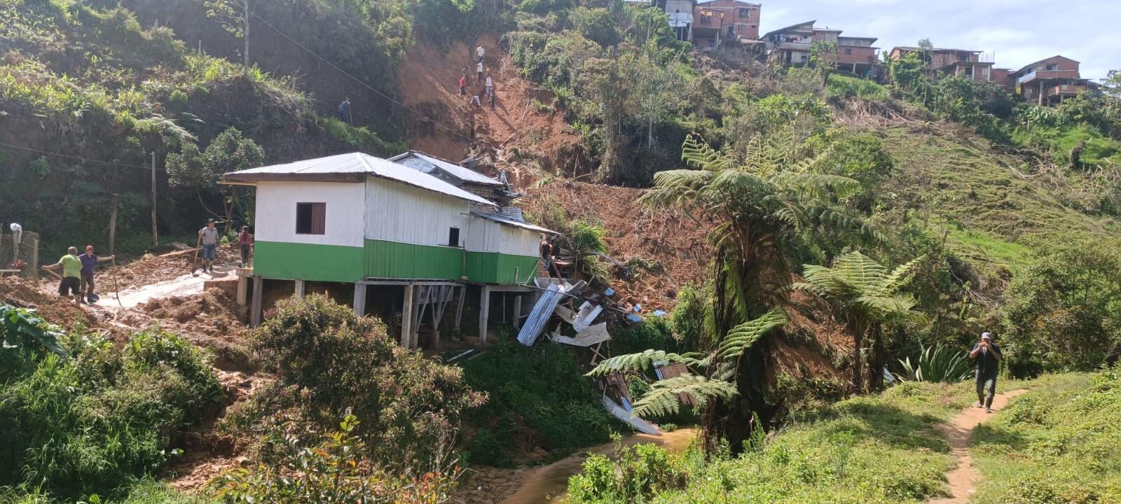 Más de 60 viviendas resultaron averiadas por los derrumbes en Ituango, Antioquia. Foto: Alcaldía de Ituango.