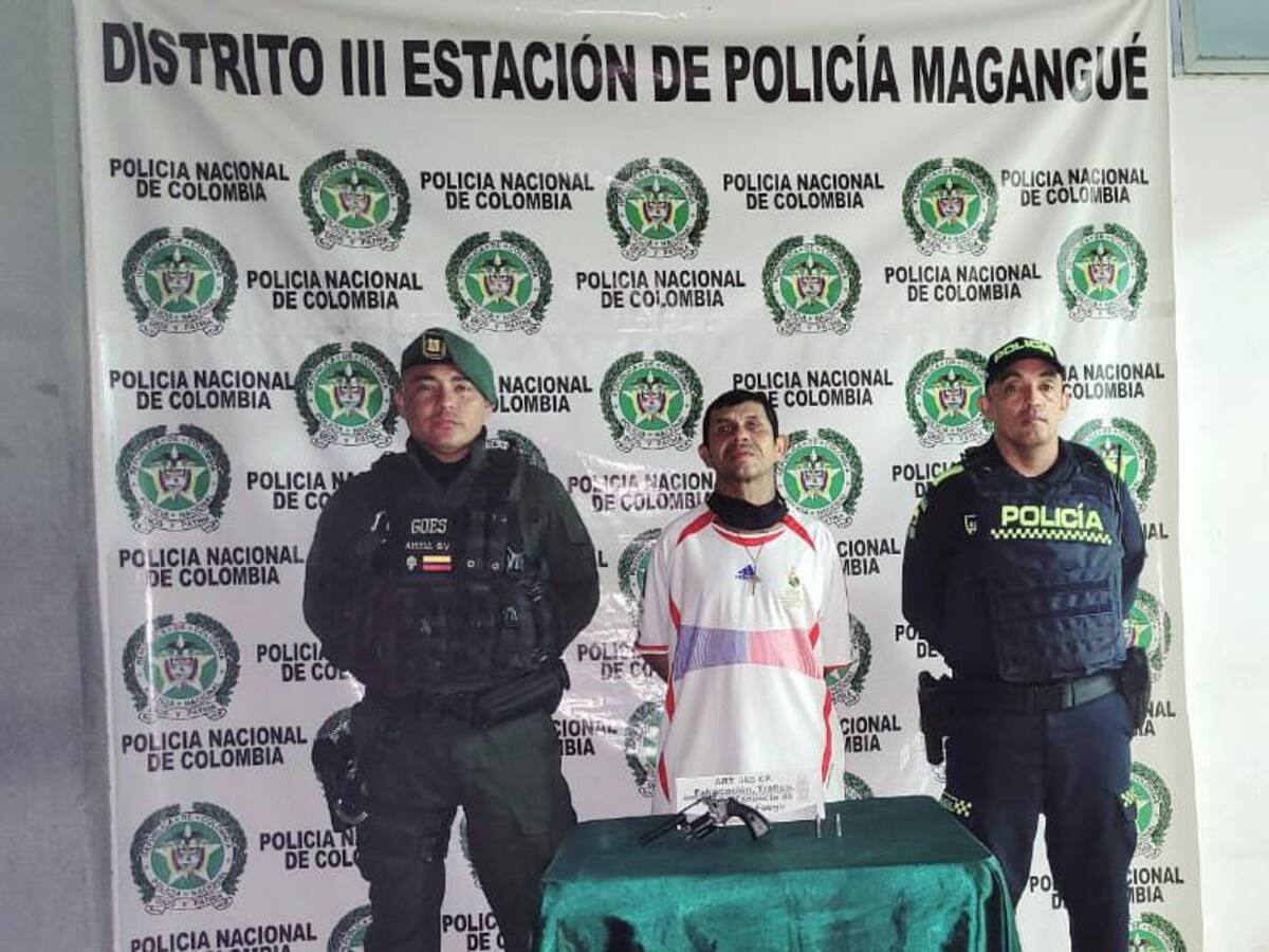 Portando un revólver cayó alias ‘El Pitufo’, presunto jíbaro en Magangué, Bolívar