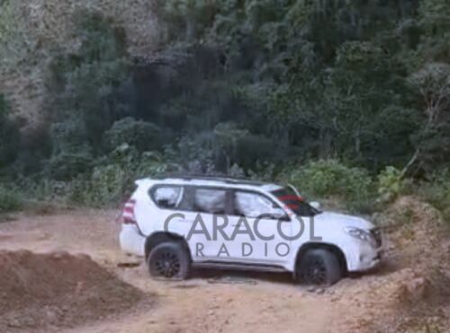 Camioneta robada en la que quedaron heridos alias Chalá y Macho Viejo en Briceño.
