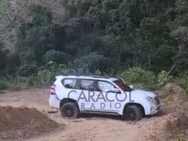 Camioneta robada en la que quedaron heridos alias Chalá y Macho Viejo en Briceño.