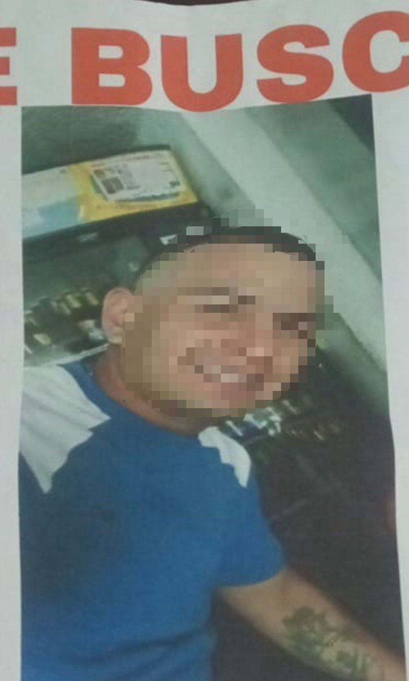 Cartel de búsqueda del joven desaparecido hace dos meses en cajicá