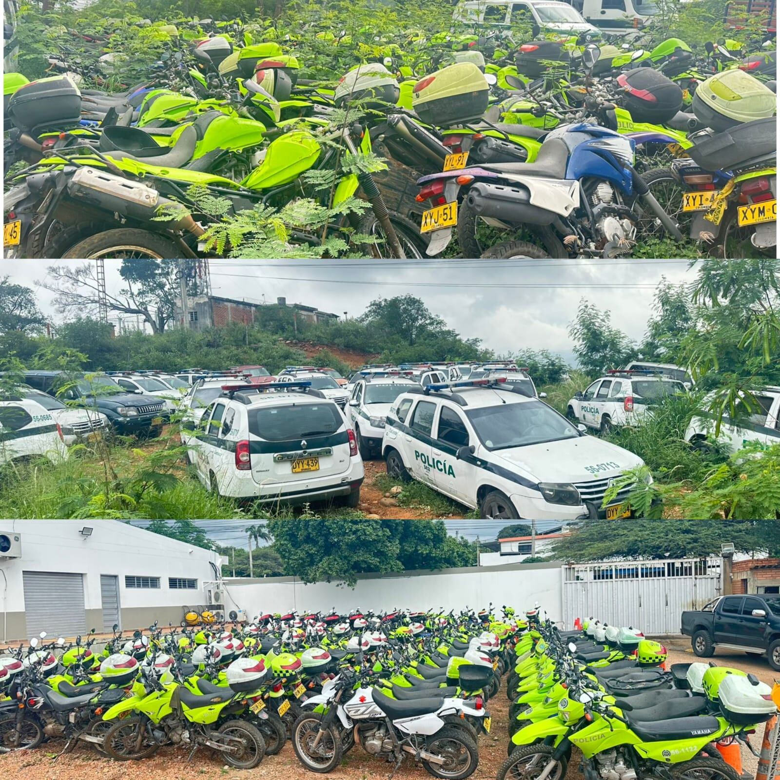 Vehículos de la Policía abandonados en Cúcuta