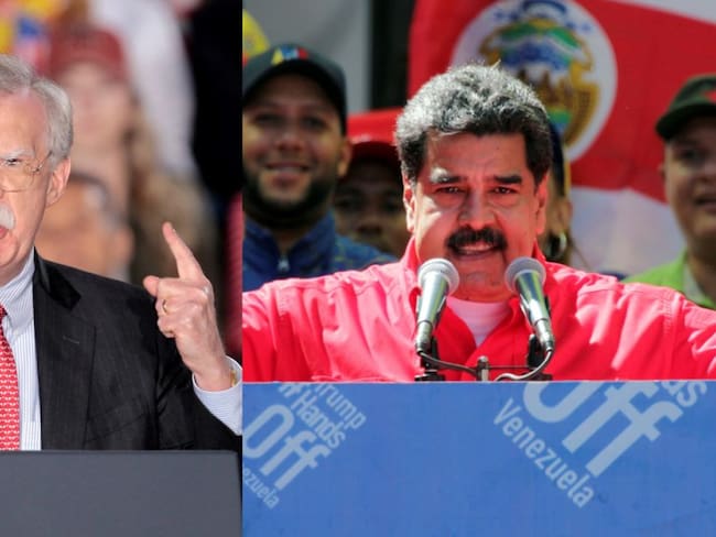 Jhon Bolton y Nicolás Maduro.