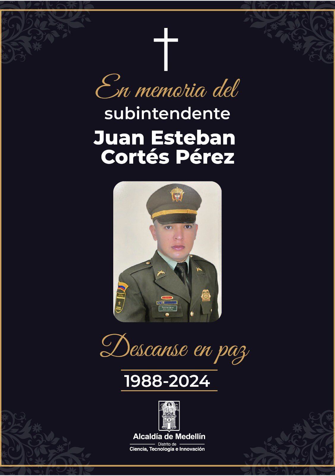 Juan Esteban Cortés Pérez. policía asesinado