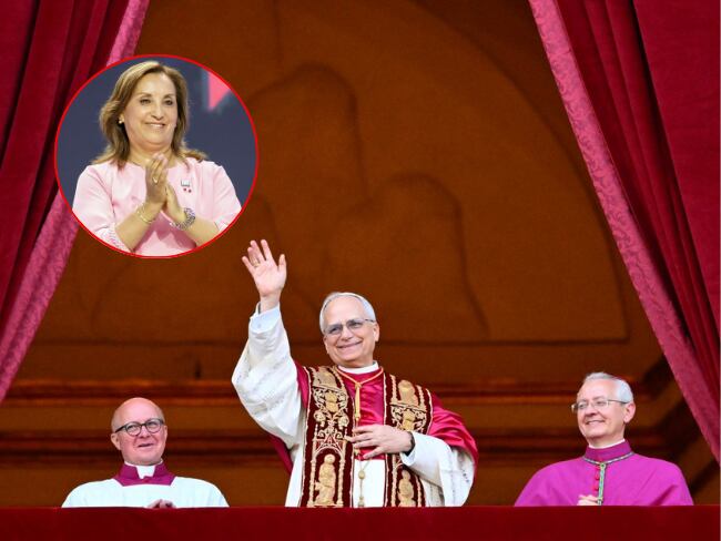 Dina Boluarte, presidenta de Perú. Papa León XIV.