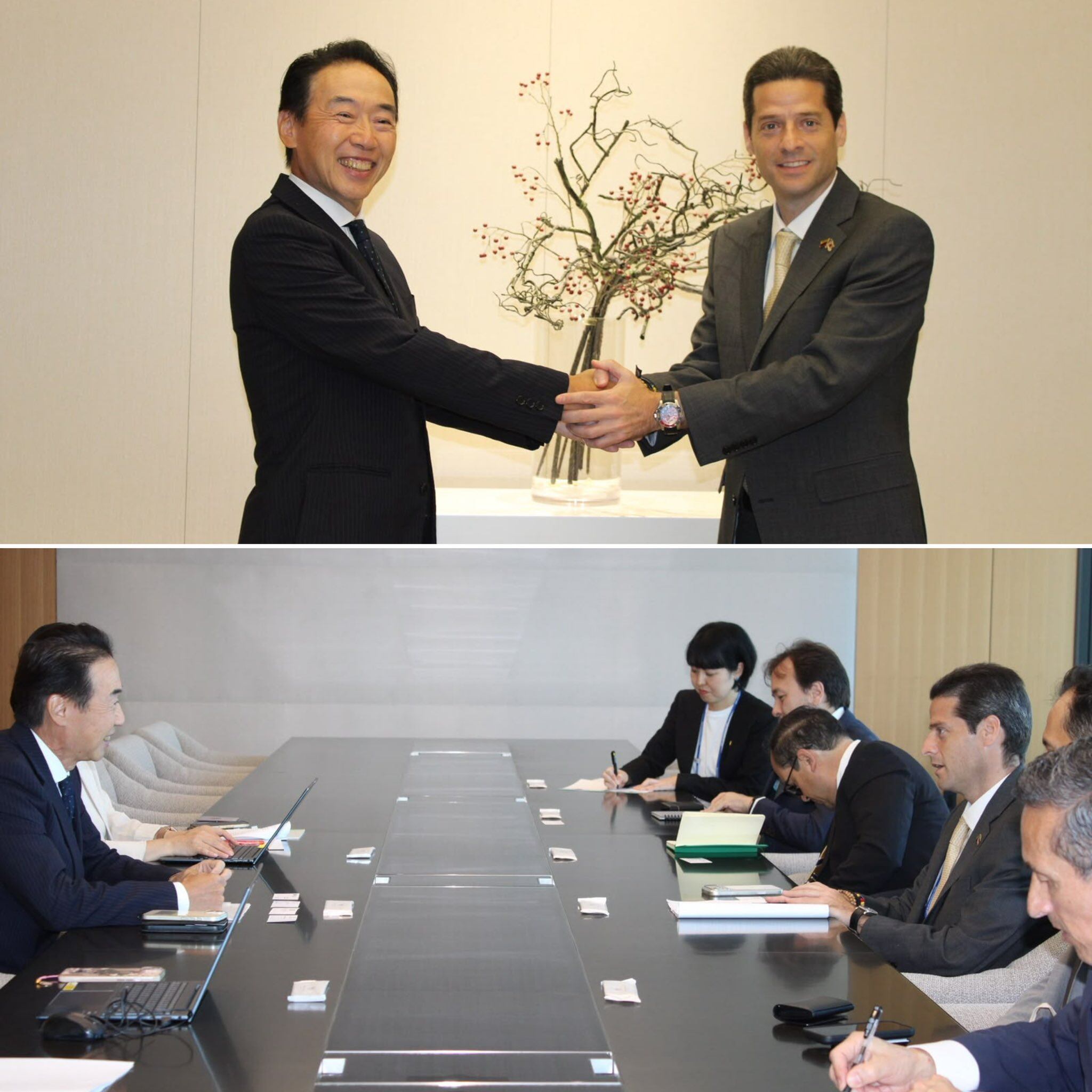 Ministro de comercio, Mauricio Gómez, en su visita a Japón. Foto: Ministerio de Comercio