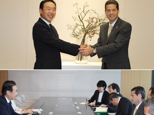 Ministro de comercio, Mauricio Gómez, en su visita a Japón. Foto: Ministerio de Comercio
