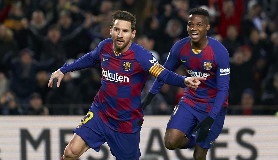 Messi durante su celebración tras el gol ante Granada