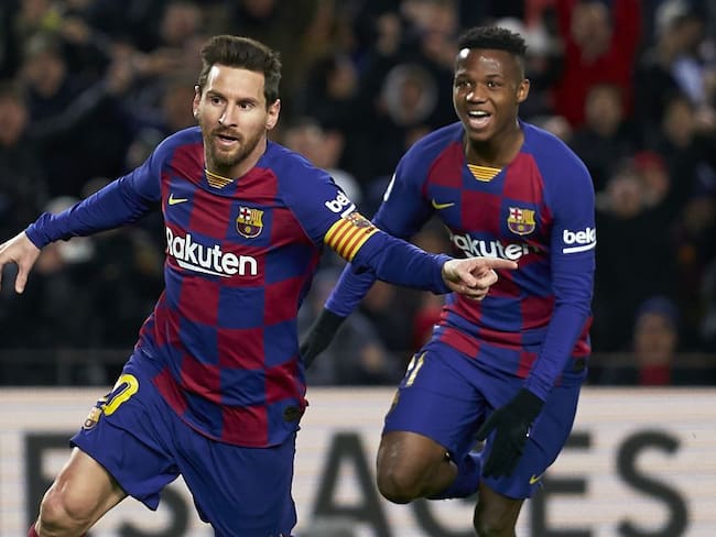 Messi durante su celebración tras el gol ante Granada