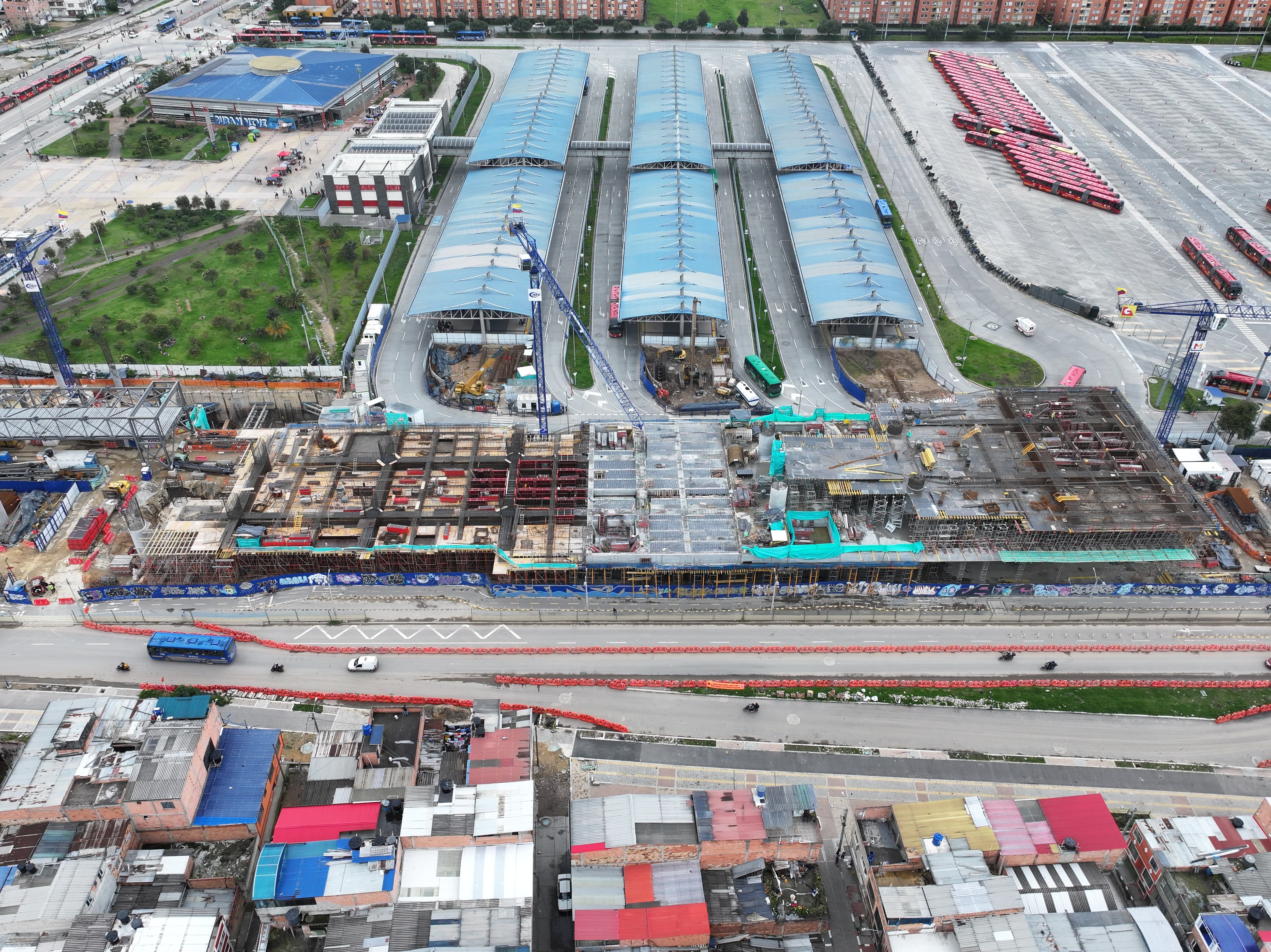 Estaciones en construcción de la primera línea del metro de Bogotá. Foto: Alcaldía de Bogotá.
