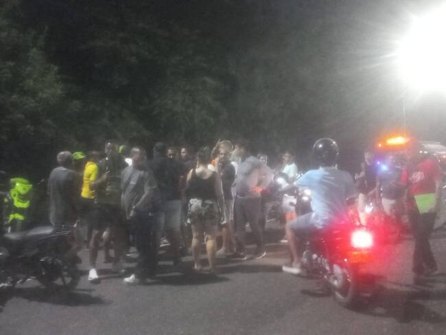 Bloqueo en Villa Olímpica. Foto: cortesía.