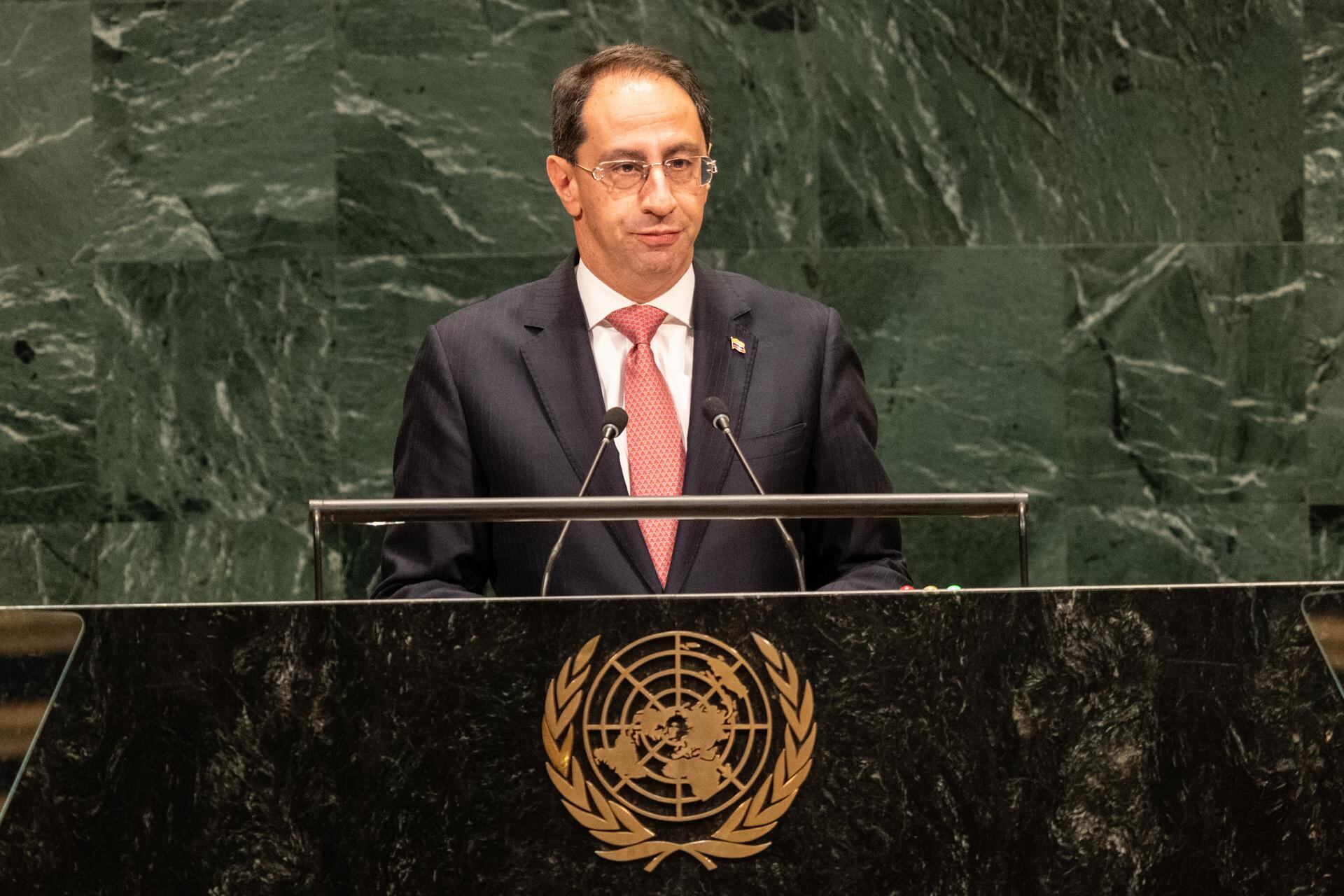 José Manuel Restrepo ante la ONU. EFE/EPA/LEV RADIN