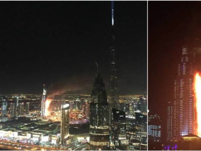Dramático incendio en lujoso hotel de Dubai
