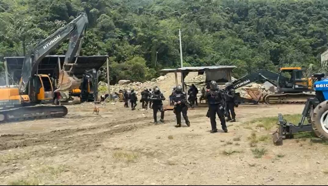 Operativo de la policía en mina Los Naranjos entre Amalfi y Anorí