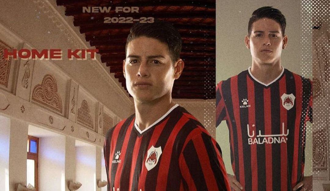 James Rodríguez con la camiseta del Al Rayyan
