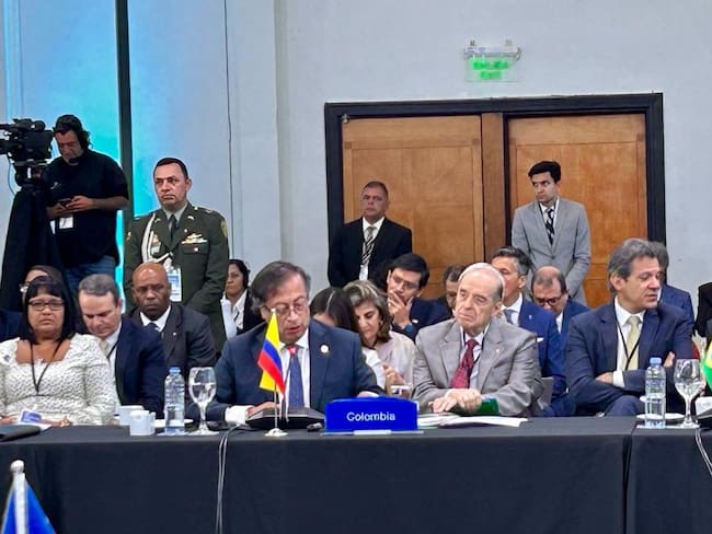 El presidente Gustavo Petro durante su intervención en la cumbre de la Celac.
( Foto: Cancillería Colombia )