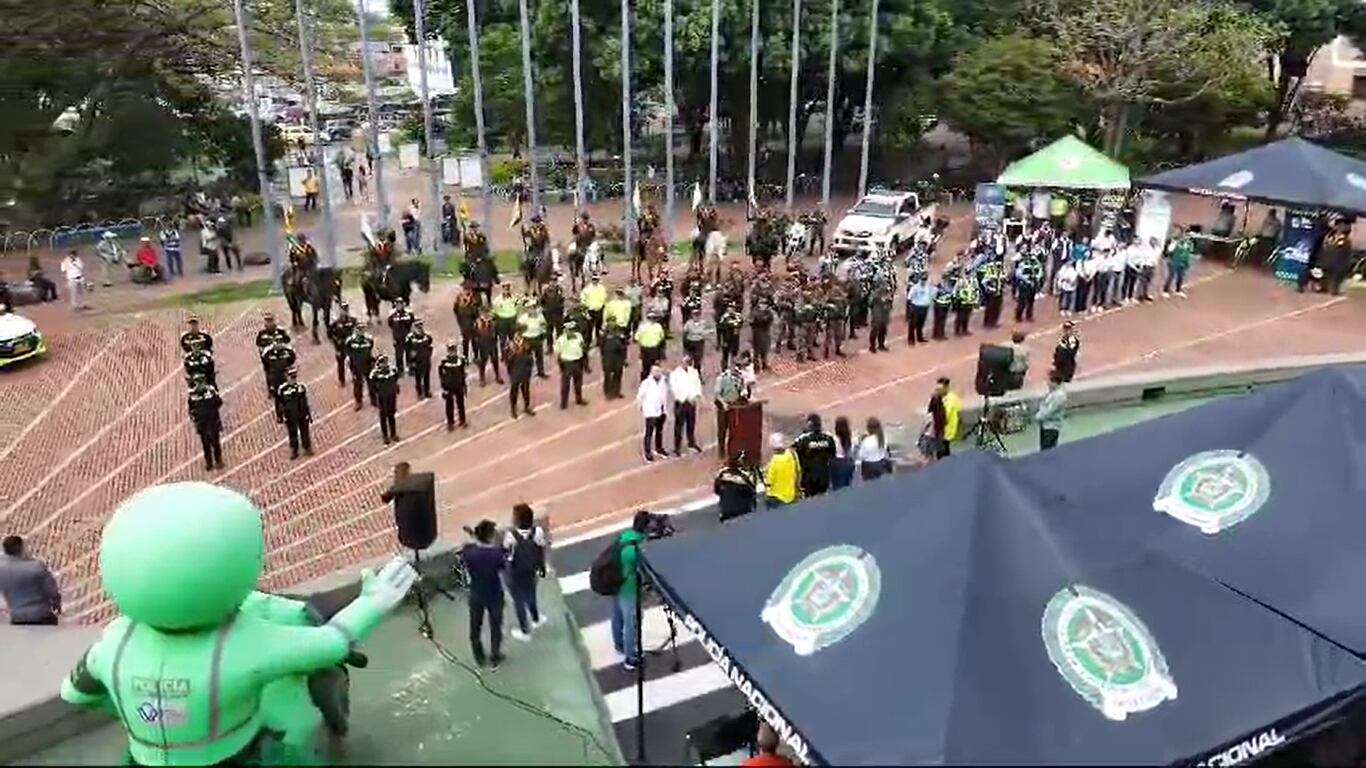 Lanzamiento del plan de seguridad para semana santa en Armenia. Foto Cortesía Policía